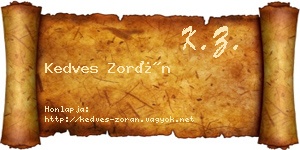 Kedves Zorán névjegykártya